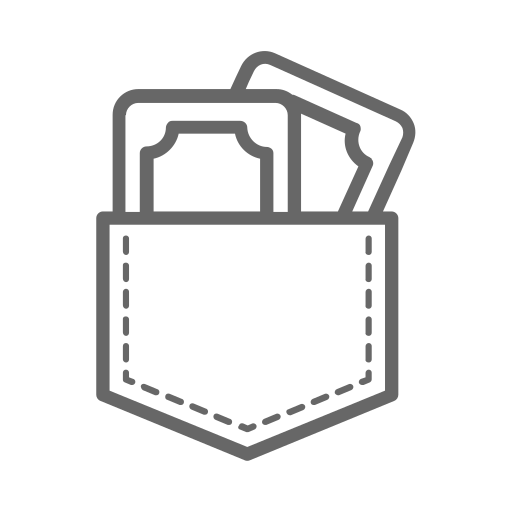 a garment pocket with money poking out of it