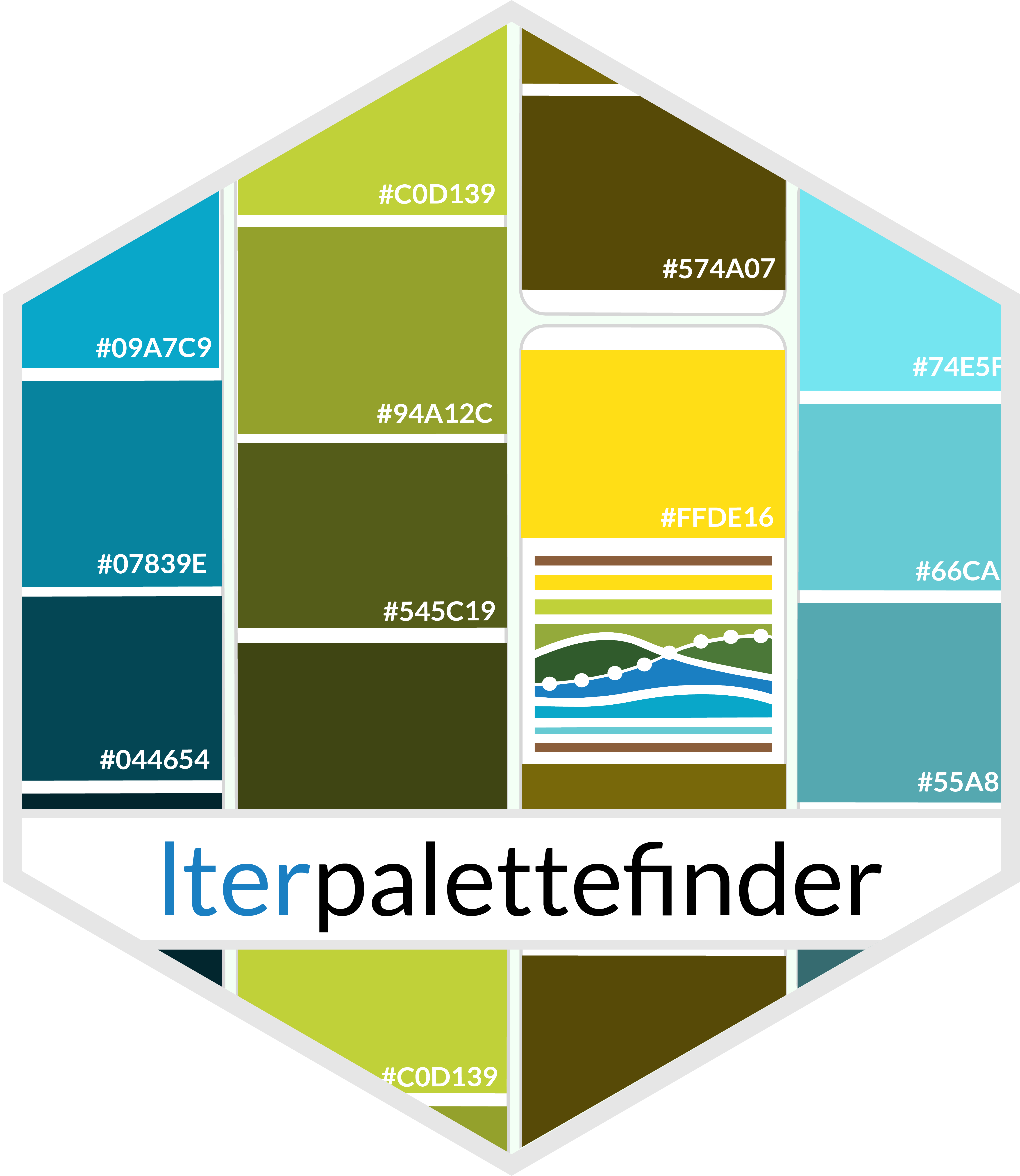 Hex logo for the 'lterpalettefinder' R package