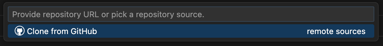 Screen capture of top middle of Positron with highlighted prompt to 'Clone from GitHub'